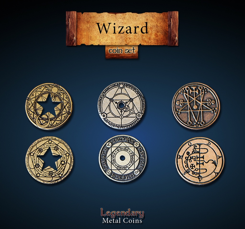 METAL COINS - Wizard set