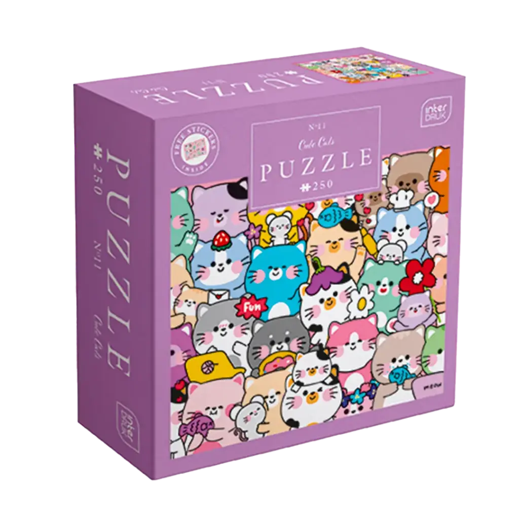 INTERDRUK - PUZZLE 250 - KIDS WITH STICKERS 11 CUTE CATS