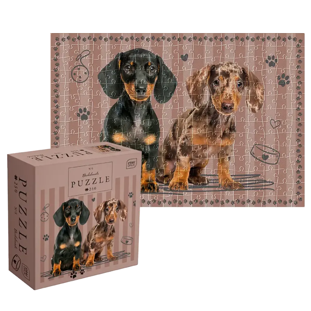 INTERDRUK - PUZZLE 250 - PUPPY SIGN 5 DACHSHUNDS