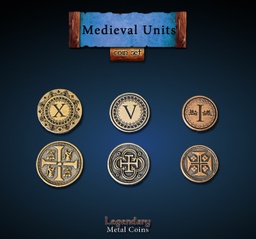 [02173] METAL COINS - Medieval Units set