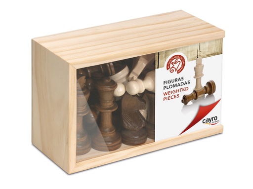 [02615] WOODEN CHESS ACC. BIG WITH GLASS COVER BIG