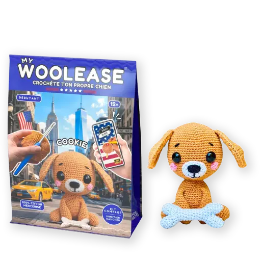 [03766] MY WOOLEASE - CROCHET KIT - COOKIE THE DOG