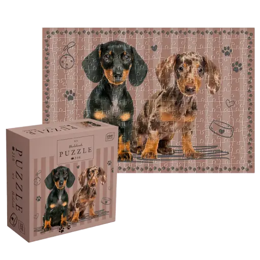 [04165] INTERDRUK - PUZZLE 250 - PUPPY SIGN 5 DACHSHUNDS