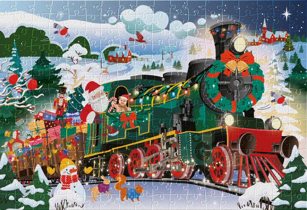 Puzzle 250 el. Christmas 3 Santa's Train_5902277396006_plansza.webp