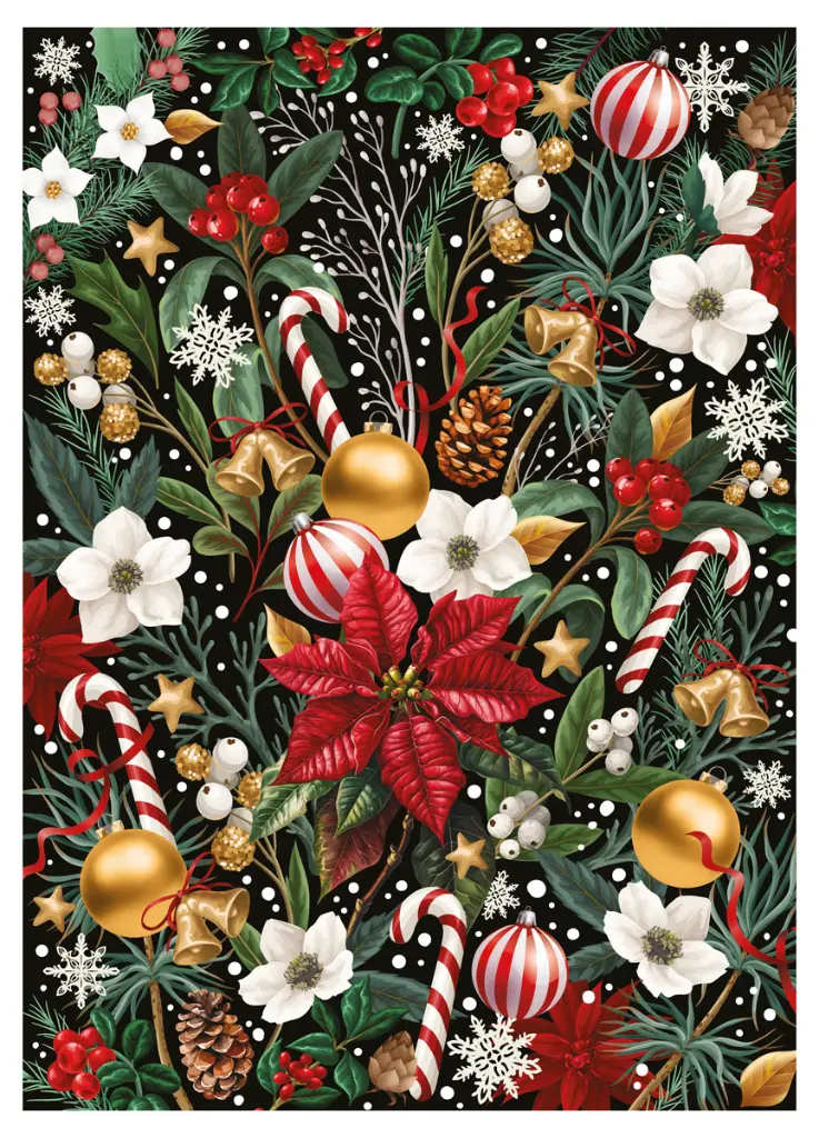 Puzzle 1000 el. Box Christmas Flowers 1 Holiday Garden_5902277396143_wkladka.webp