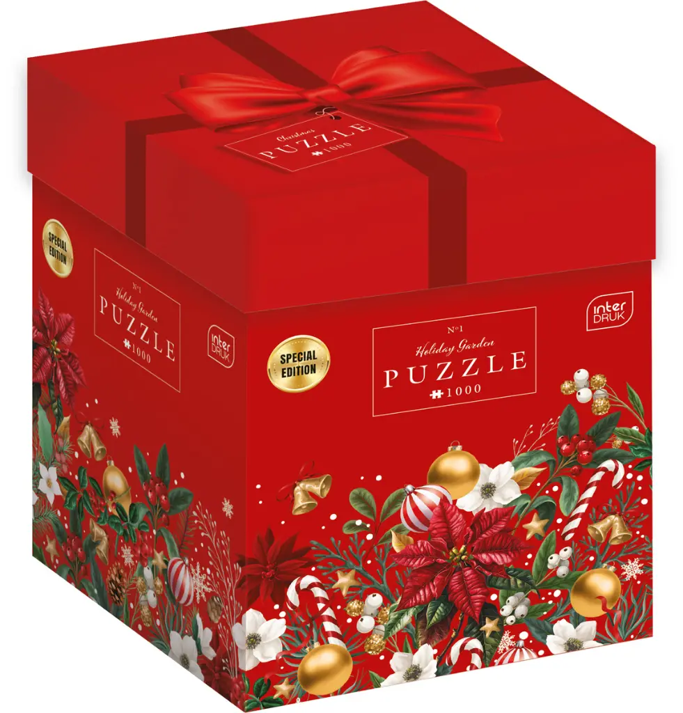 Puzzle 1000 el. Box Christmas Flowers 1 Holiday Garden_5902277396143_pudelko.webp