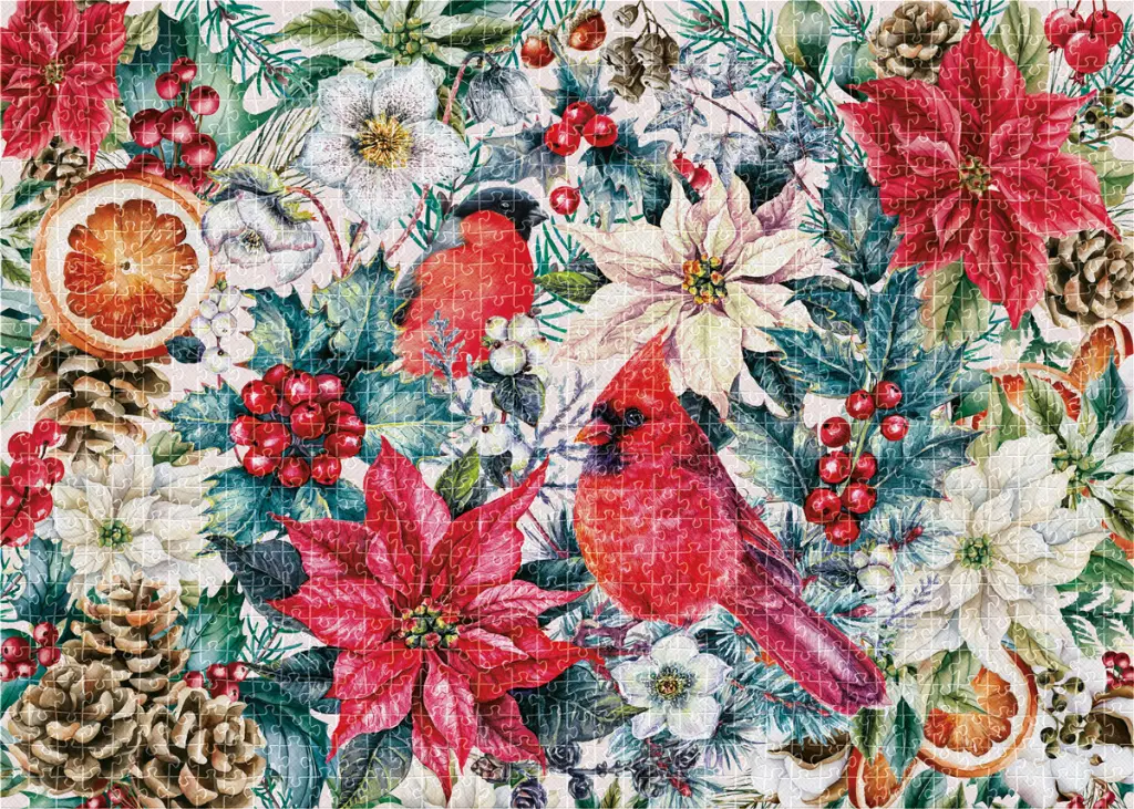 Puzzle 1000 el. Box Christmas Flowers 2 Holiday Elegance_5902277396150_plansza.webp