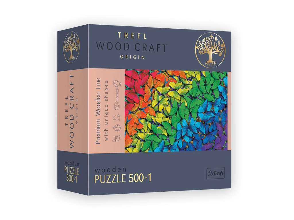 Wooden Puzzle 500 pcs - Rainbow Butterflies