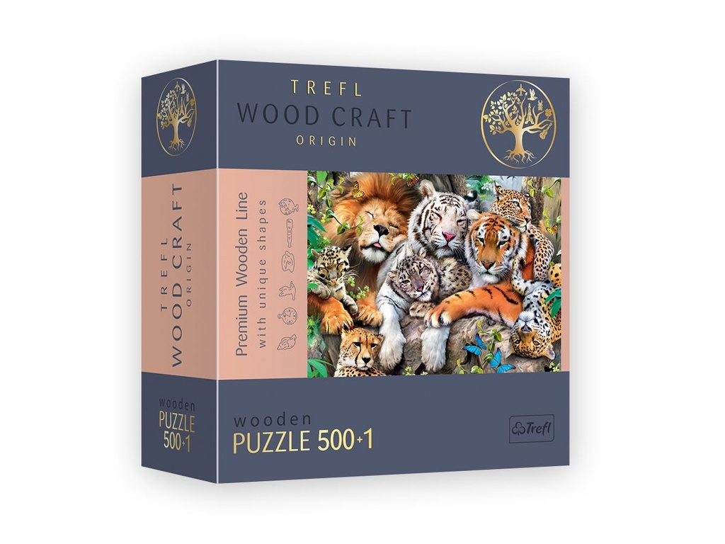 Wooden Puzzle 500 pcs - Wild Cats in the Jungle