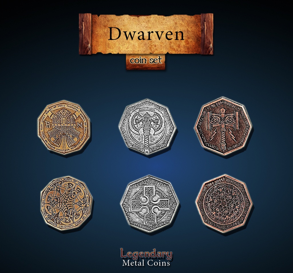 METAL COINS - Dwarven set