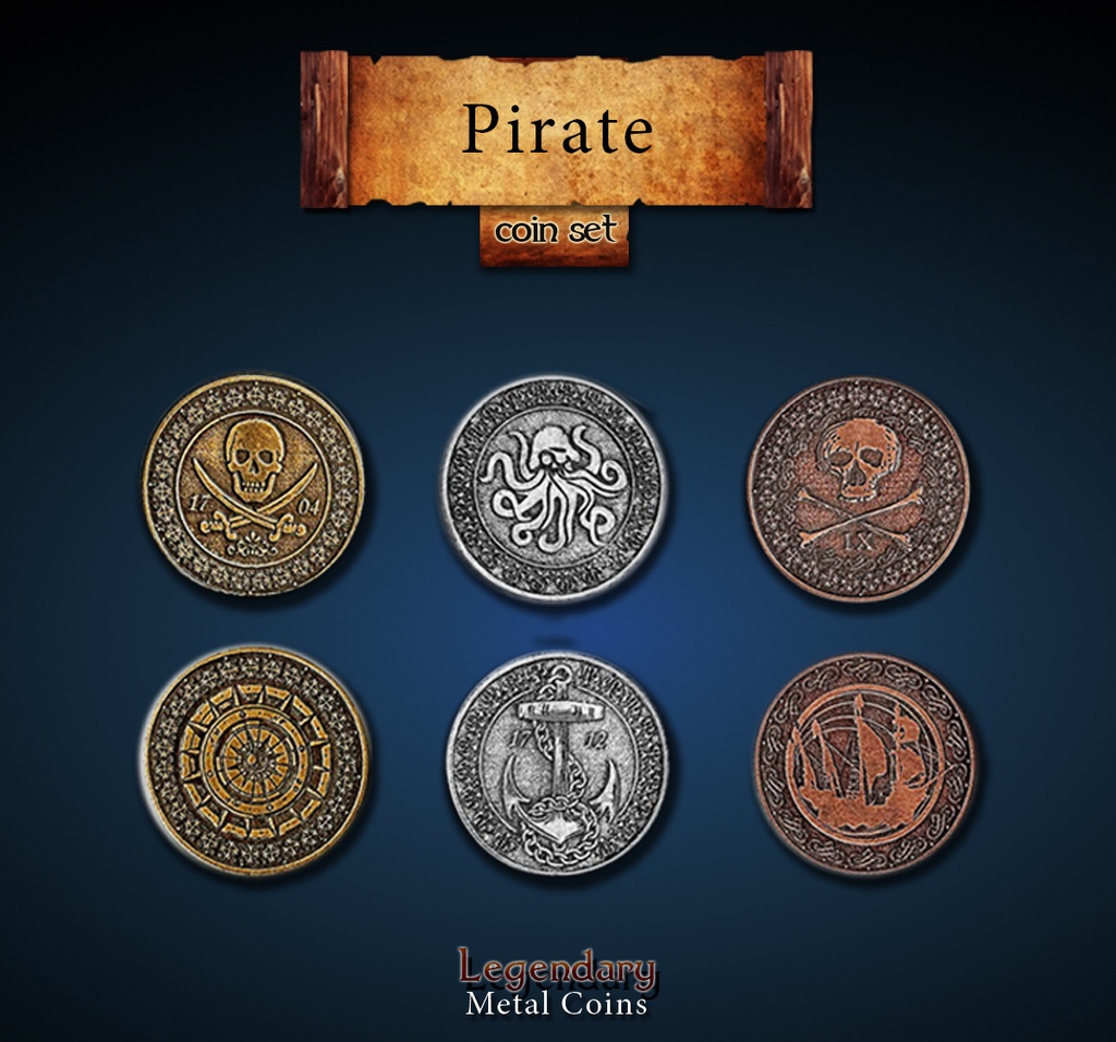 METAL COINS - Pirate set