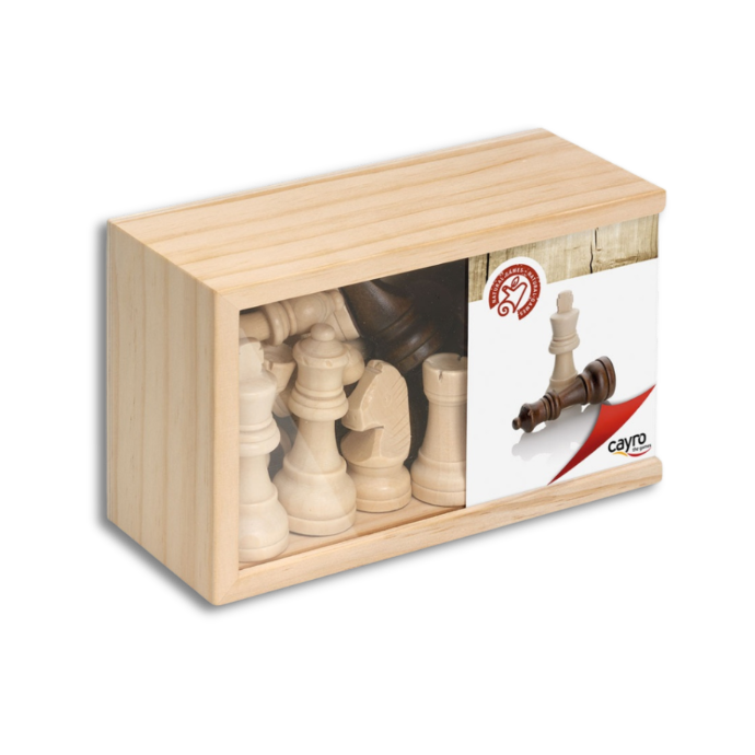 CAYRO WOODEN CHESS ACC. BIG WITH GLASS COVER