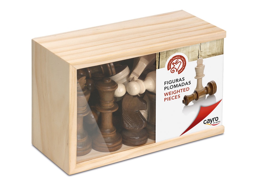 CAYRO WOODEN CHESS ACC. BIG WITH GLASS COVER BIG