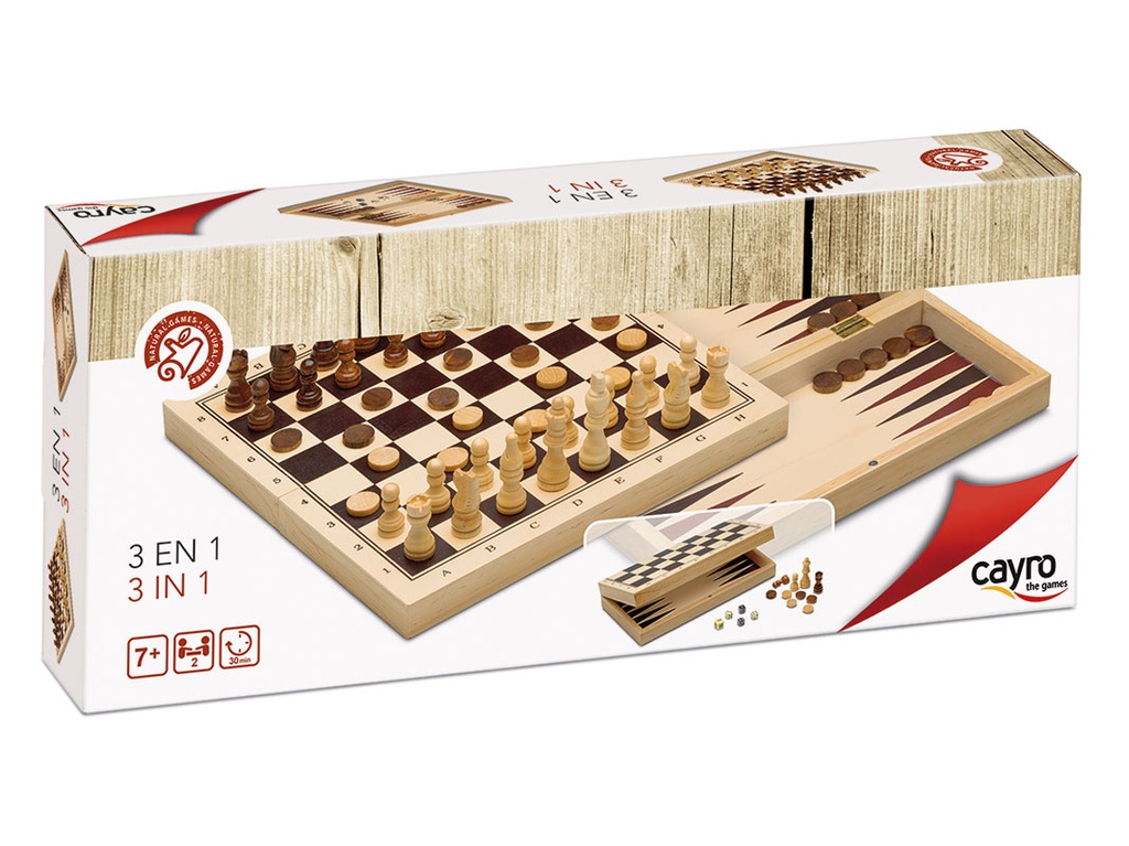 CAYRO SET 3 GAMES IN 1 (CHESS, DRAUGHTS & BACKGAMMON)