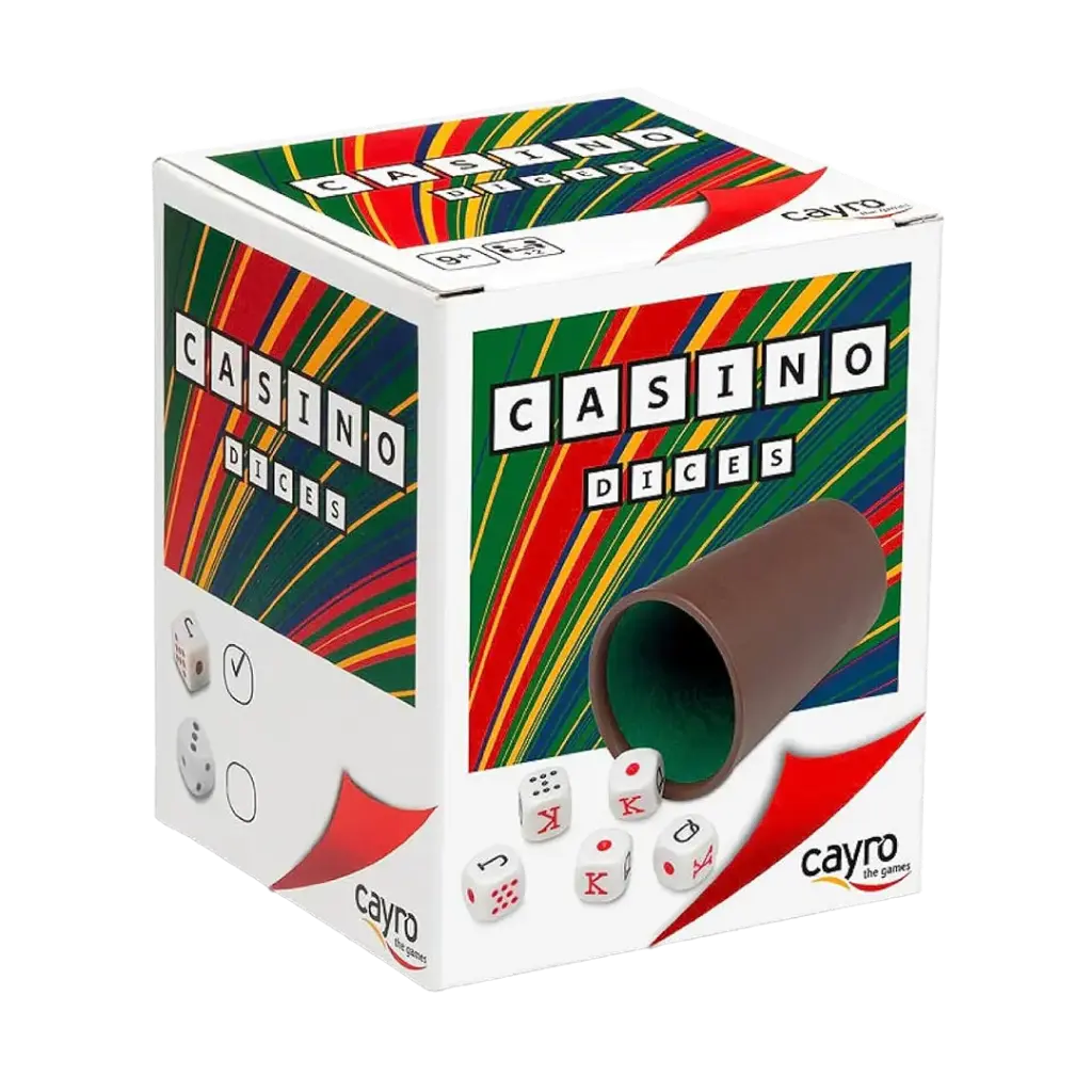 CAYRO LEATHER DICE CUP WITH POKER DICES