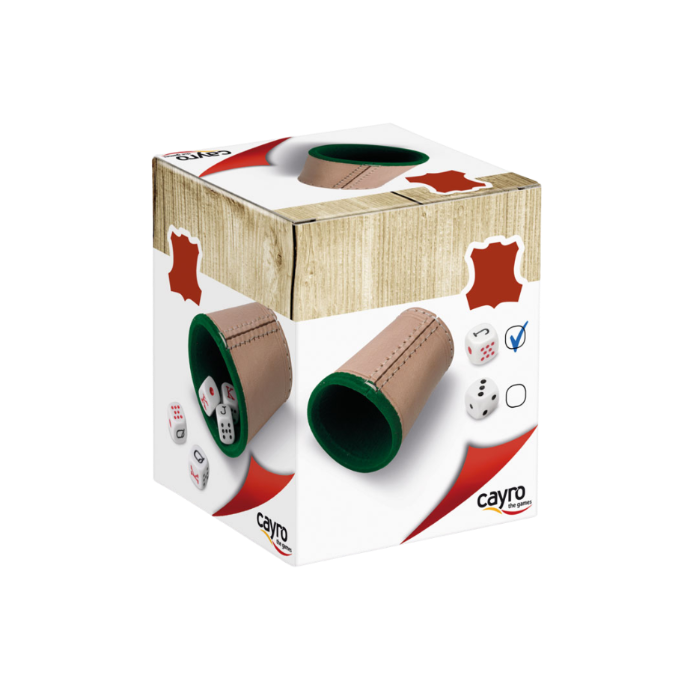 LEATHER DICE CUP WITH POKER DICES