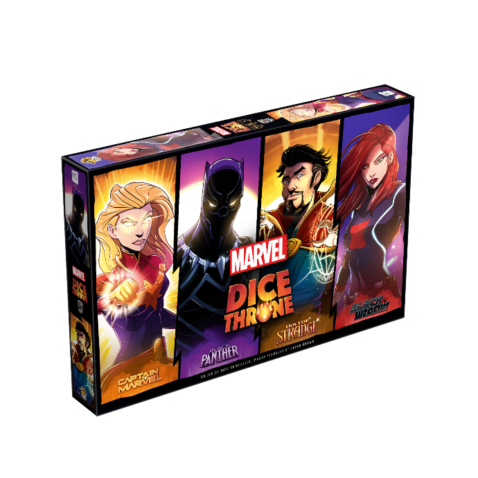 MARVEL DICE THRONE - BLACK PANTHER, CAPTAIN MARVEL, BLACK WIDOW, DR STRANGE (3+1)