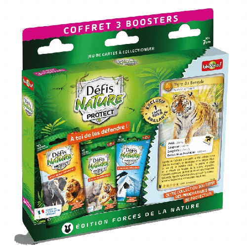 BIOVIVA - GAMME PROTECT - COFFRET TIGRE (3X BOOSTERS + 1 CARTE TOTEM) - DÉFIS NATURE PROTECT