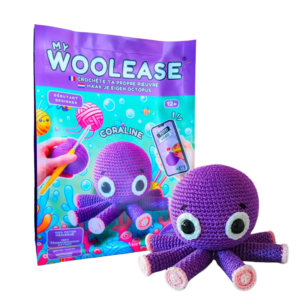 MY WOOLEASE - CROCHET KIT - CORALINE THE OCTOPUS