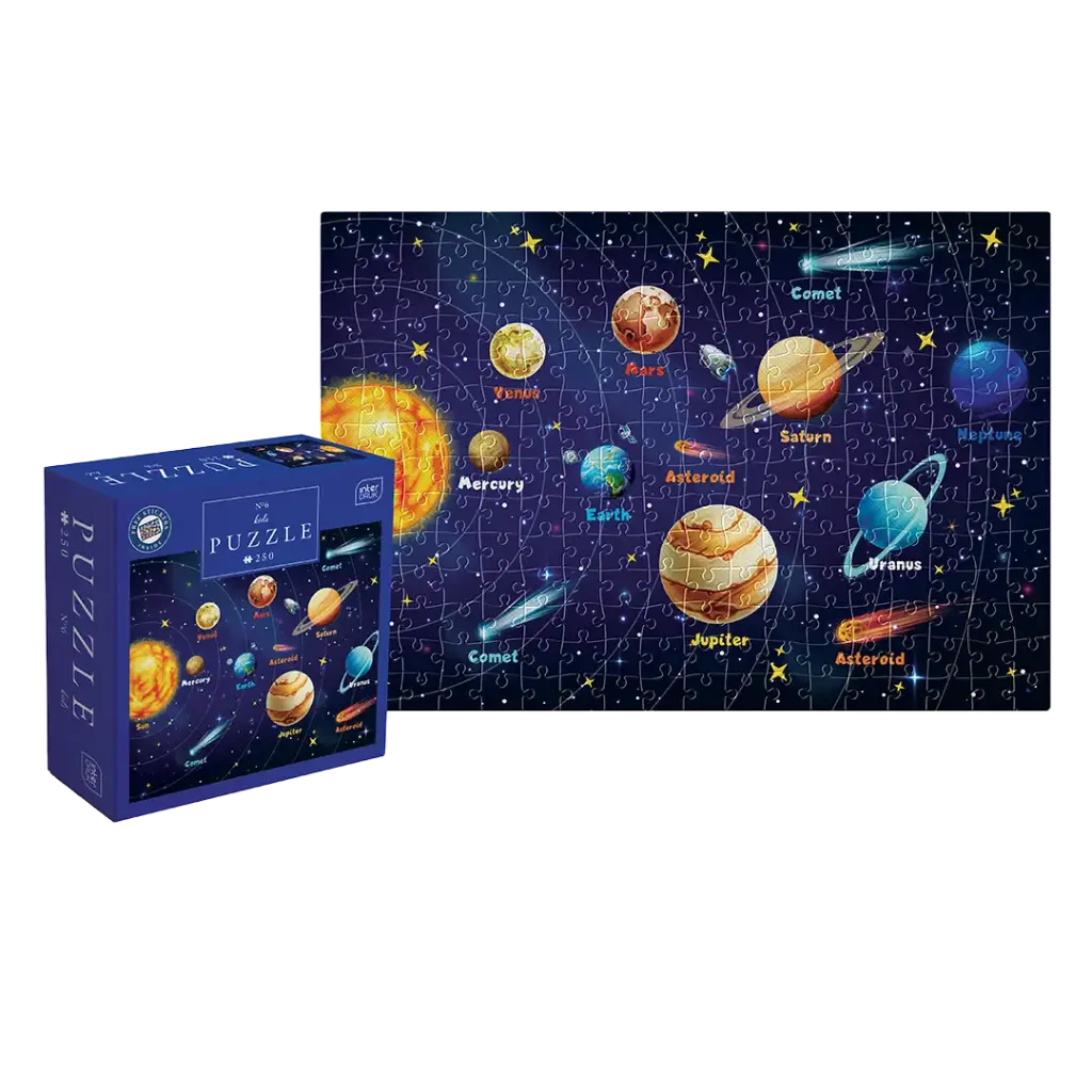 INTERDRUK - PUZZLE 250 - KIDS WITH STICKERS 6 SOLAR SYSTEM
