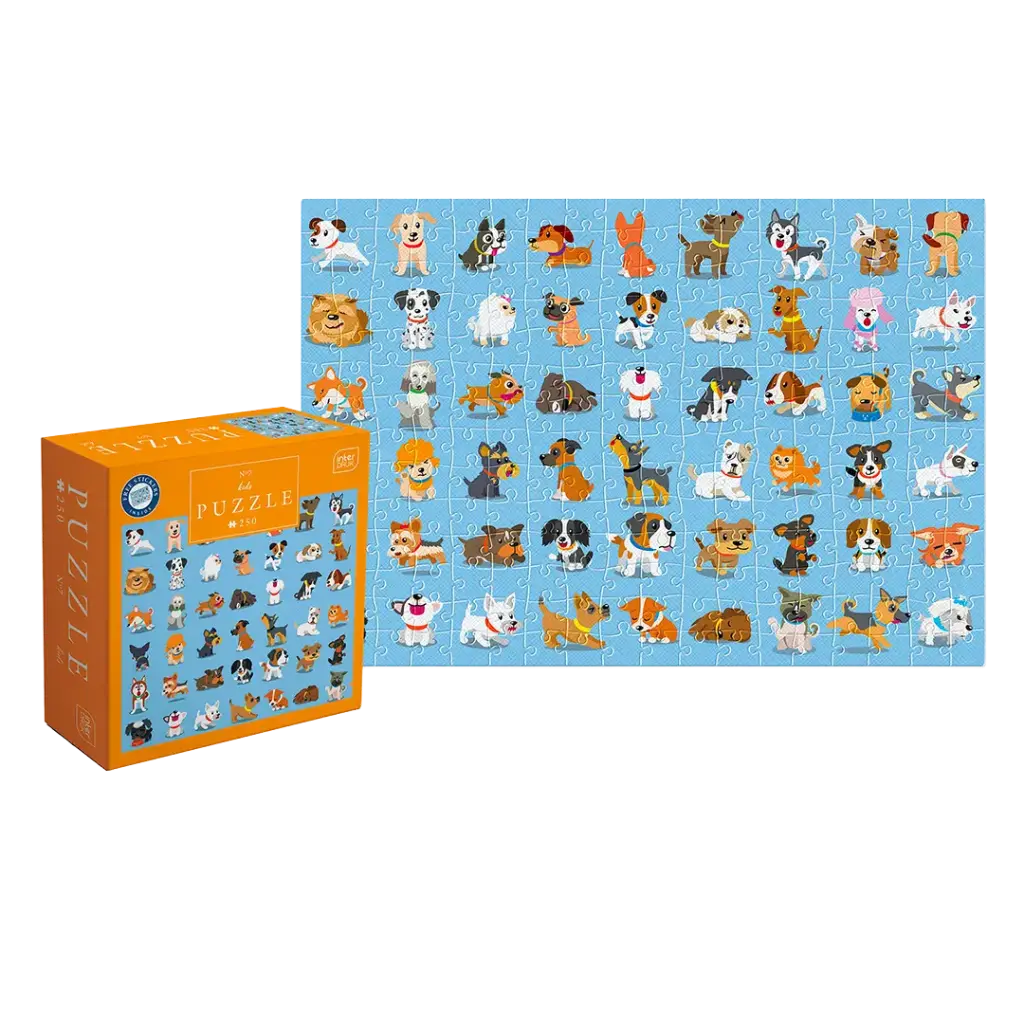 INTERDRUK - PUZZLE 250 - KIDS WITH STICKERS 7 DOGS