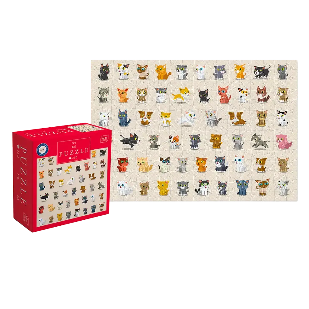 INTERDRUK - PUZZLE 250 - KIDS WITH STICKERS 8 CATS