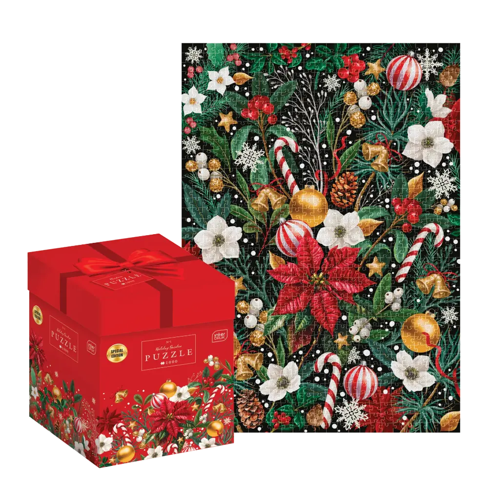 INTERDRUK - PUZZLE 1000 - BOX CHRISTMAS FLOWERS 1