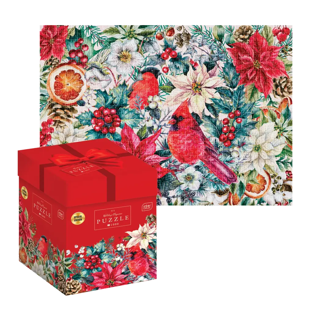 INTERDRUK - PUZZLE 1000 - BOX CHRISTMAS FLOWERS 2