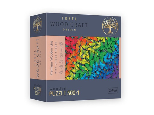 [02134] Wooden Puzzle 500 pcs - Rainbow Butterflies