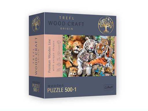 [02135] Wooden Puzzle 500 pcs - Wild Cats in the Jungle