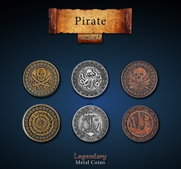 [02174] METAL COINS - Pirate set