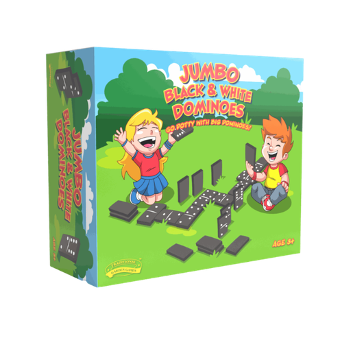 [02196] JUMBO BLACK & WHITE DOMINOES