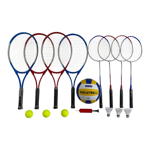 [02228] 4 Player Badminton Volley Ball Tennis Set 6m