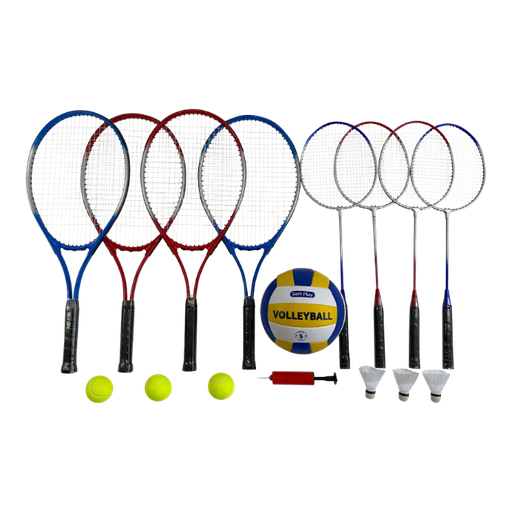 [02228] 4 Player Badminton Volley Ball Tennis Set 6m