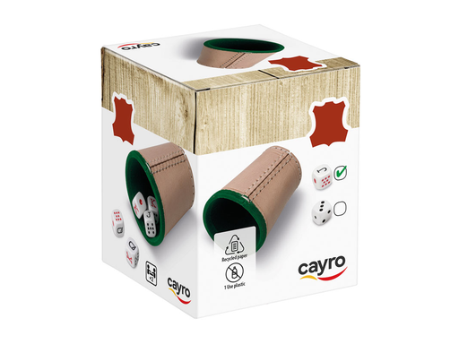 [02583] CAYRO POKER DICE CUP LINED WITH 5 DOTS DICES