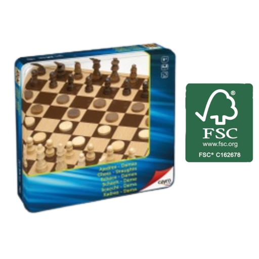 [02590] CAYRO CHESS AND DRAUGHTS METAL BOX