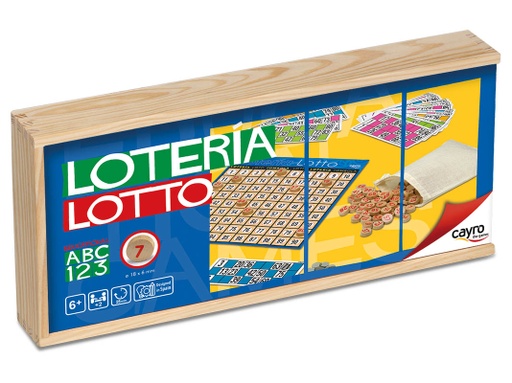 [02606] CAYRO LOTTO-TOMBOLA 40 CARDS WITH WOODEN BOX