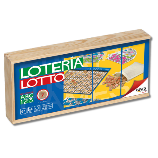 [02606] CAYRO LOTTO-TOMBOLA 40 CARDS WITH WOODEN BOX