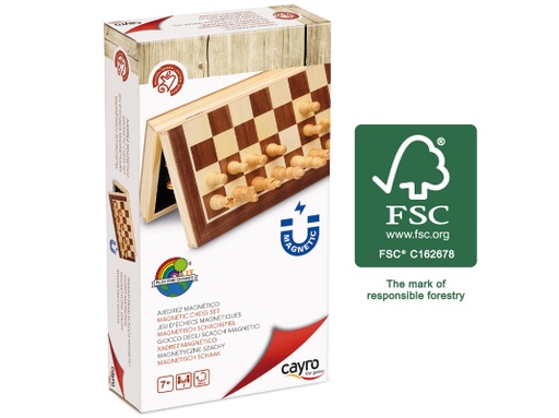 [02611] INLAID MAGNETIC FOLDABLE CHESS