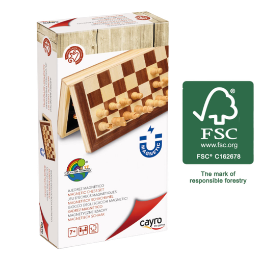 [02611] INLAID MAGNETIC FOLDABLE CHESS
