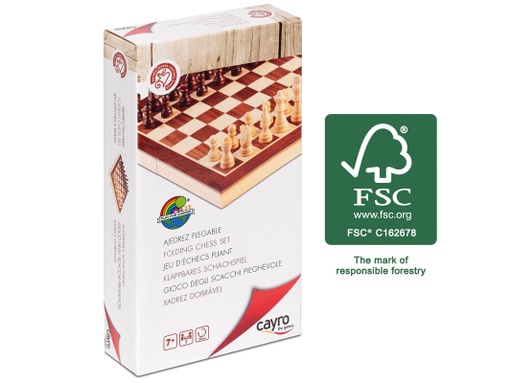 [02612] CAYRO INLAID FOLDABLE CHESS 30X30 CM