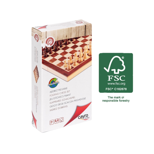 [02612] CAYRO INLAID FOLDABLE CHESS 30X30 CM
