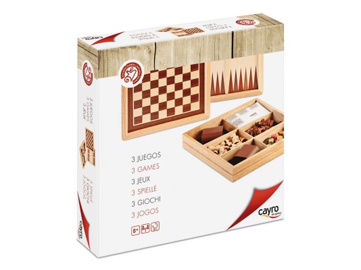 [02613] CAYRO INLAID CHESS DRAUGHTS AND BACKGAMMON