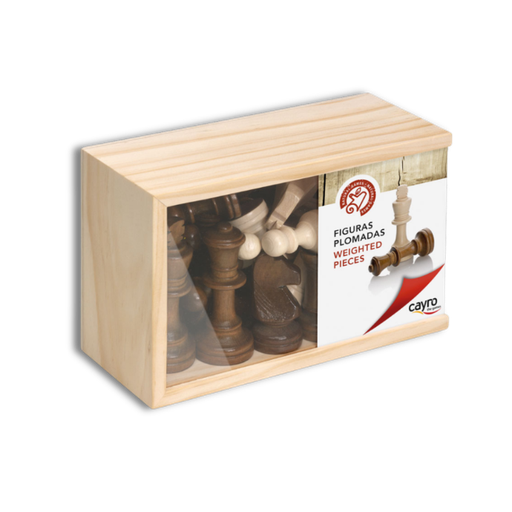 [02615] WOODEN CHESS ACC. BIG WITH GLASS COVER BIG