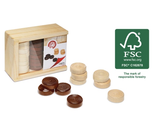[02616] CAYRO WOODEN DRAUGHTS ACC.