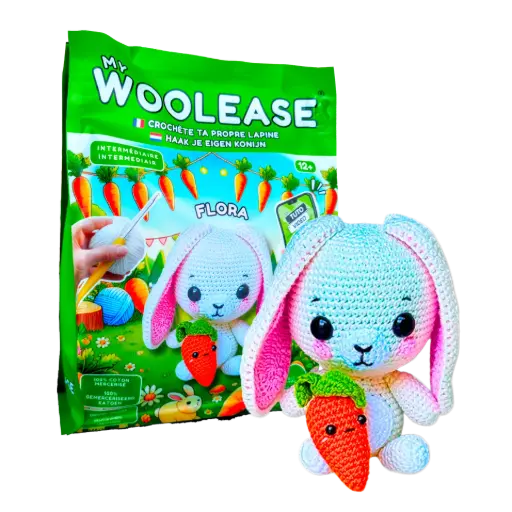 [03761] MY WOOLEASE - CROCHET KIT - FLORA THE RABBIT