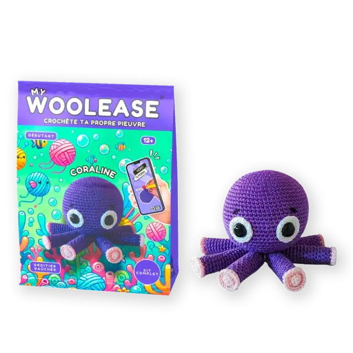 [03762] MY WOOLEASE - CROCHET KIT - CORALINE THE OCTOPUS