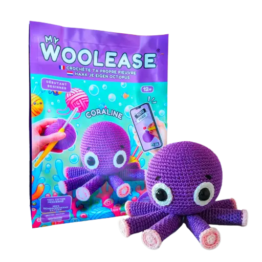 [03762] MY WOOLEASE - CROCHET KIT - CORALINE THE OCTOPUS
