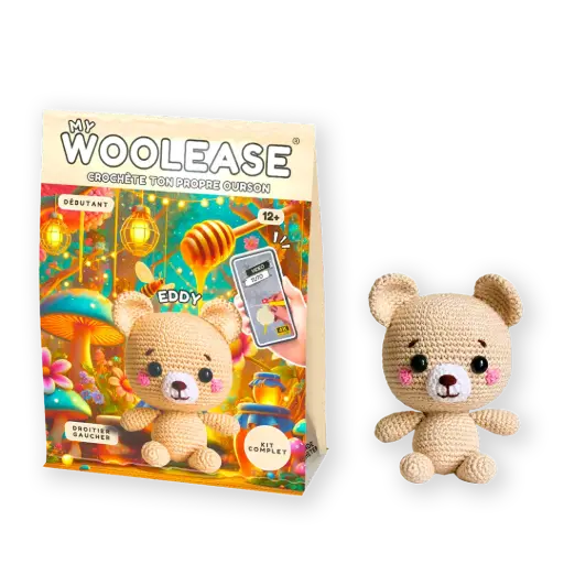 [03763] MY WOOLEASE - CROCHET KIT - EDDY THE BEAR