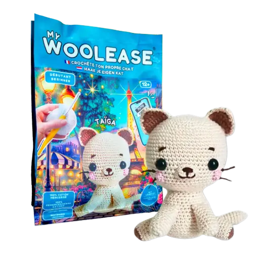 [03765] MY WOOLEASE - CROCHET KIT - TAÎGA THE CAT